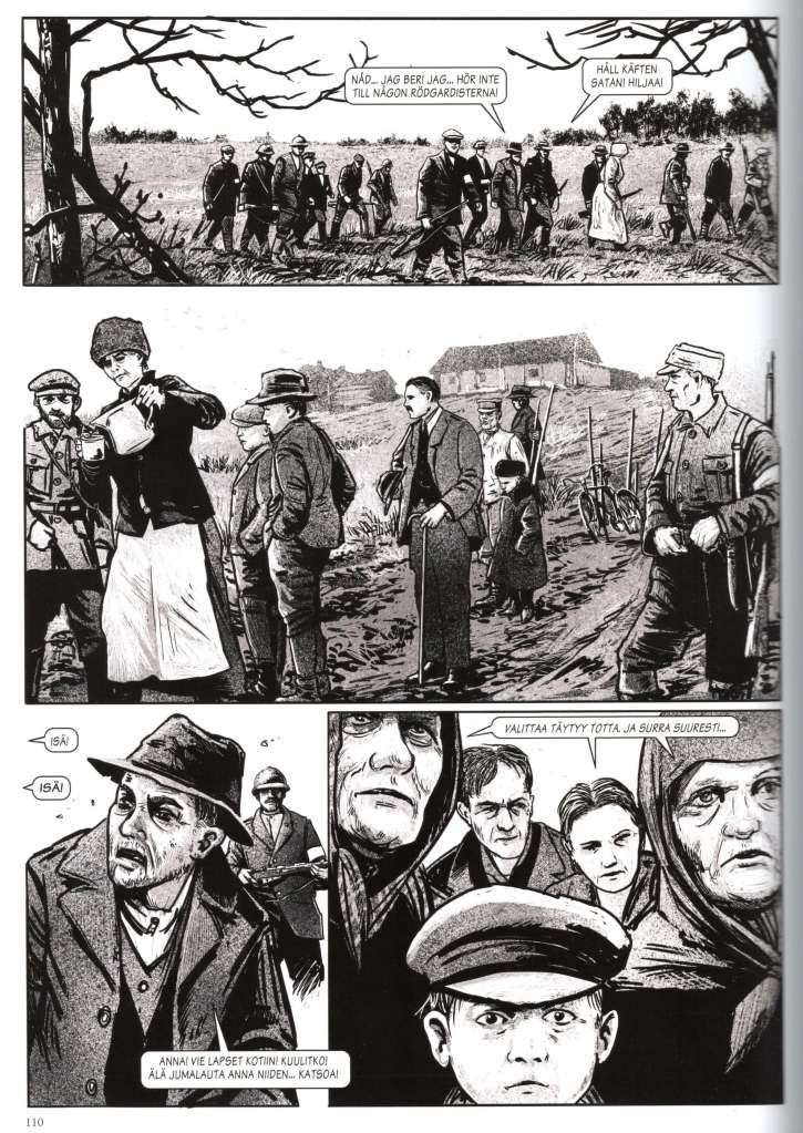 Tuomas Koivurinteen sarjakuvateoksen 1918 sivu 110.