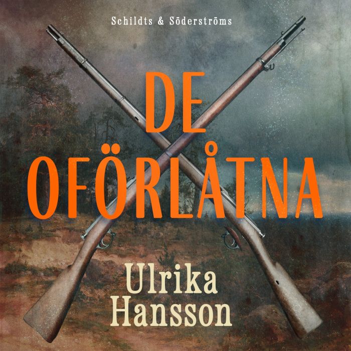 Ulrika Hanssoni romaanin De oförlåtna kannessa on erämaata ja kaksi kivääriä ristikkäin.